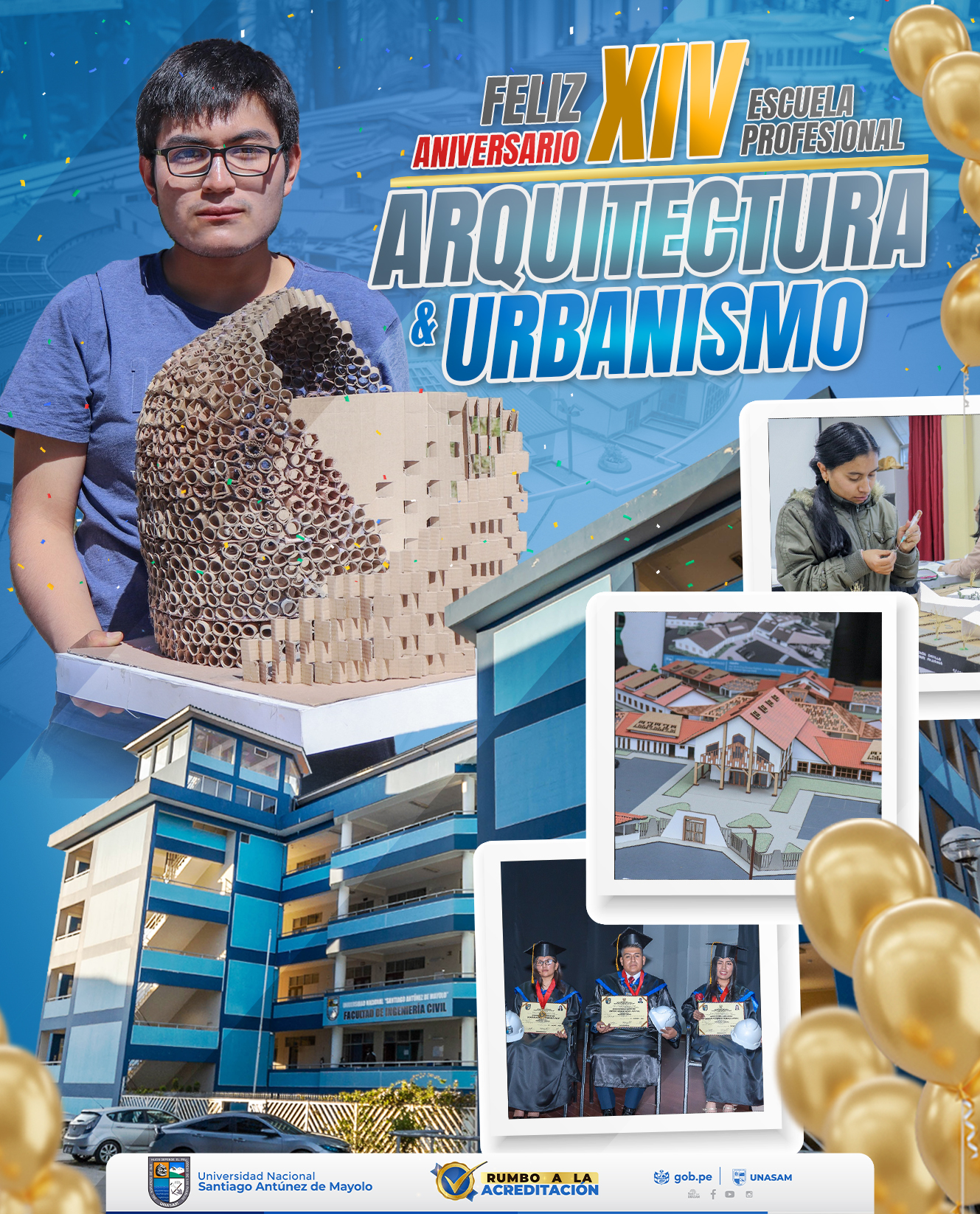  																¡FELIZ XIV ANIVERSARIO ESCUELA PROFESIONAL DE ARQUITECTURA Y URBANISMO! 
																