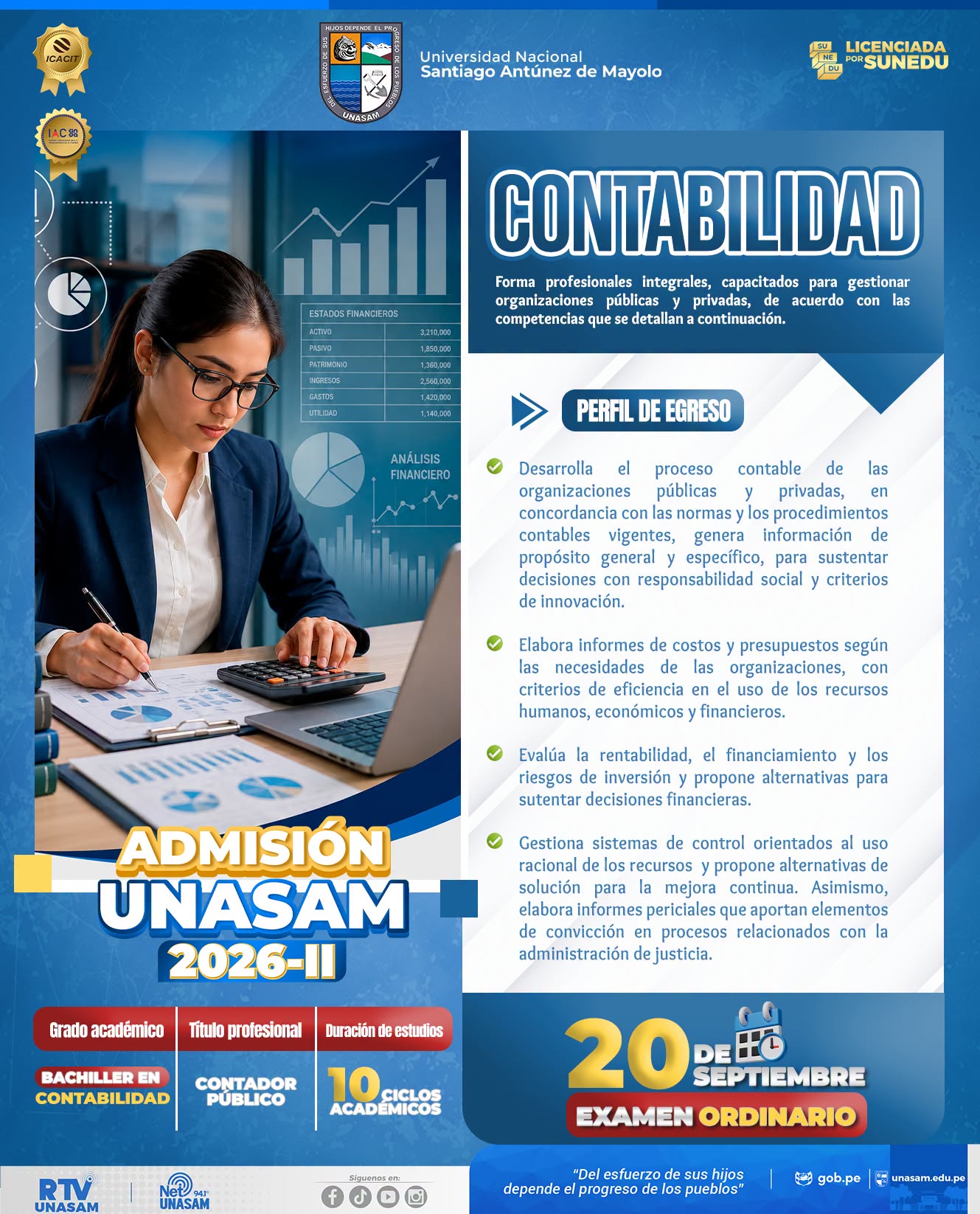  																Estudia Contabilidad en la Unasam
																