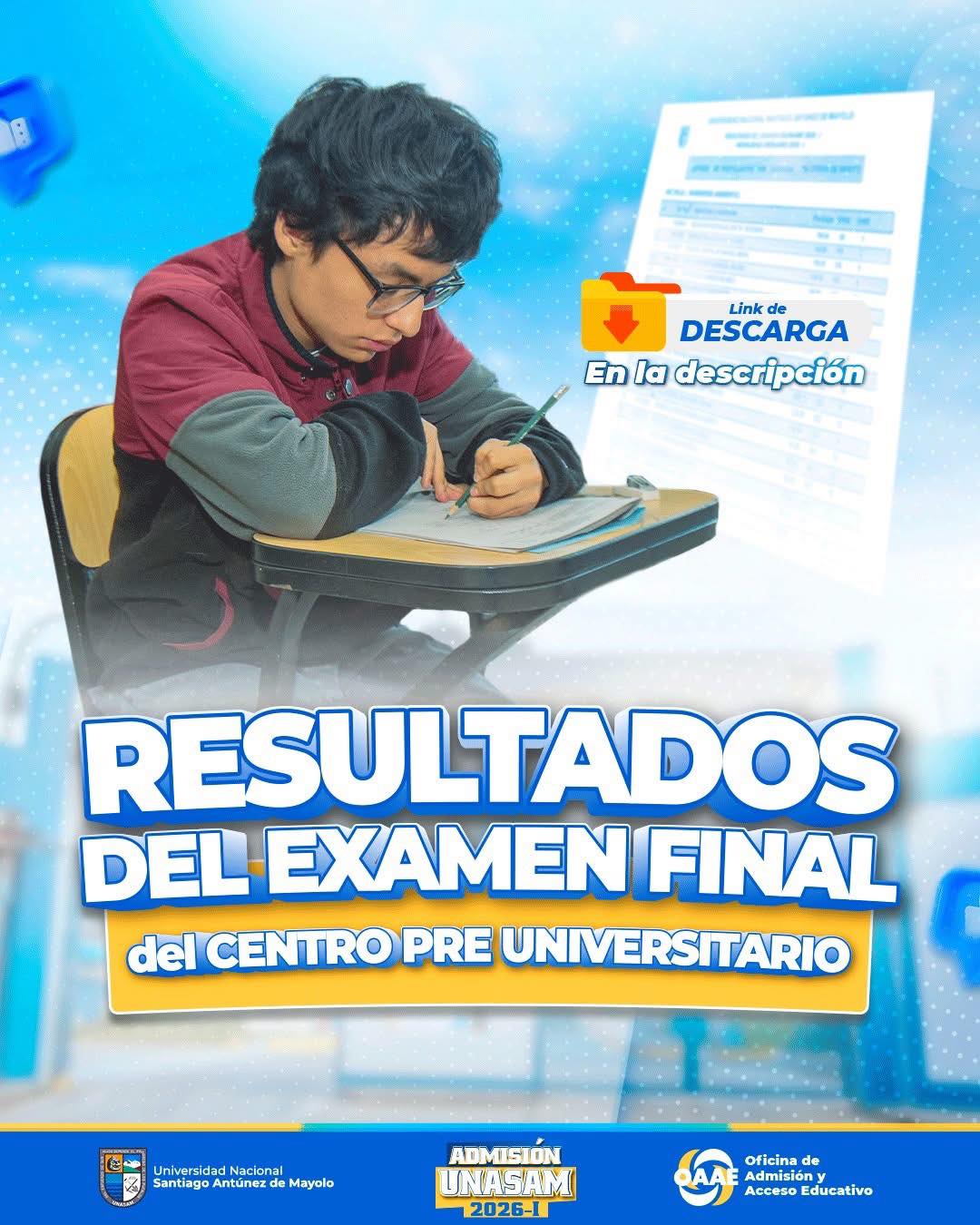  																Resultados del examen final del CPU- Unasam
																