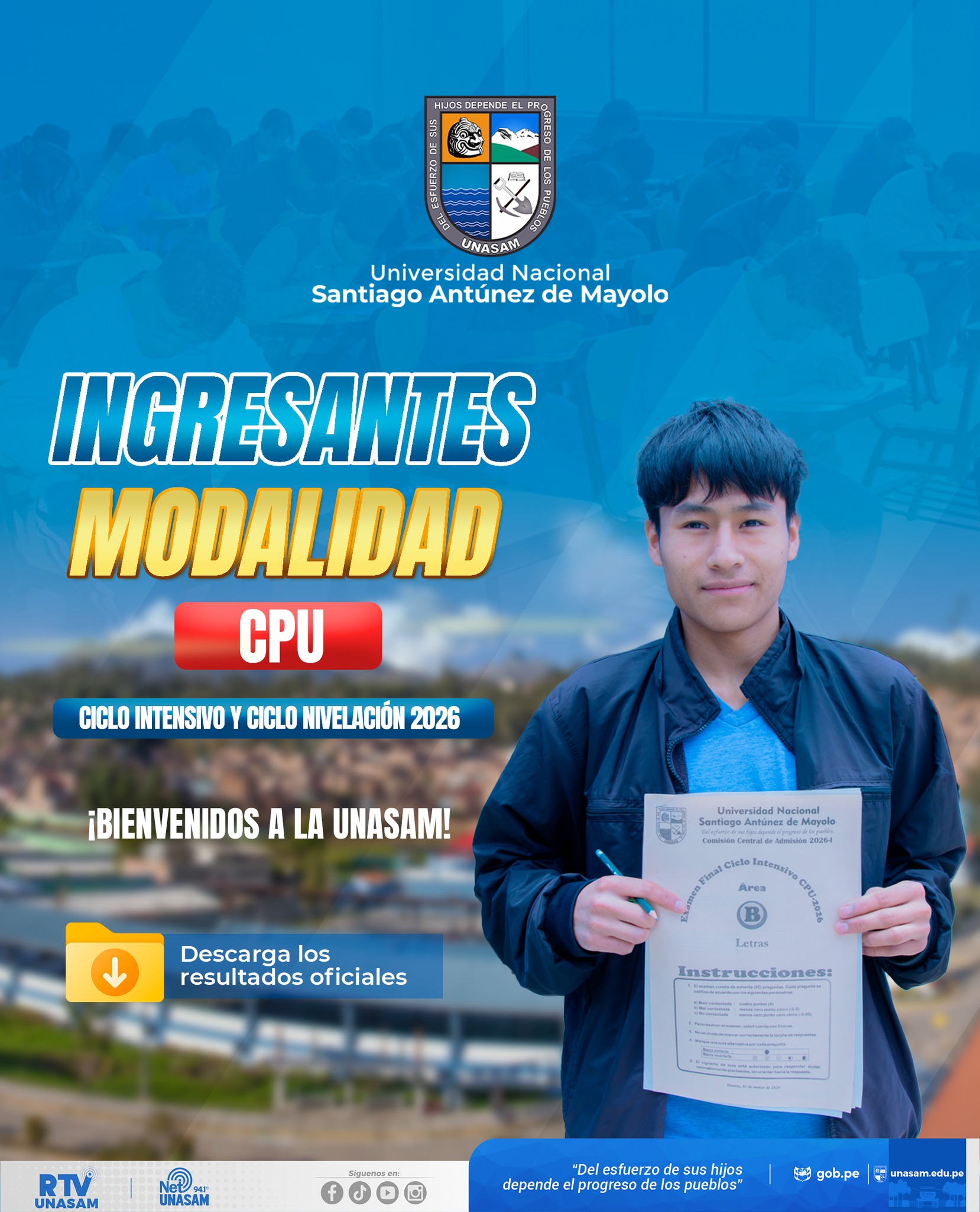  																Ingresantes por la modalidad CPU- Unasam
																