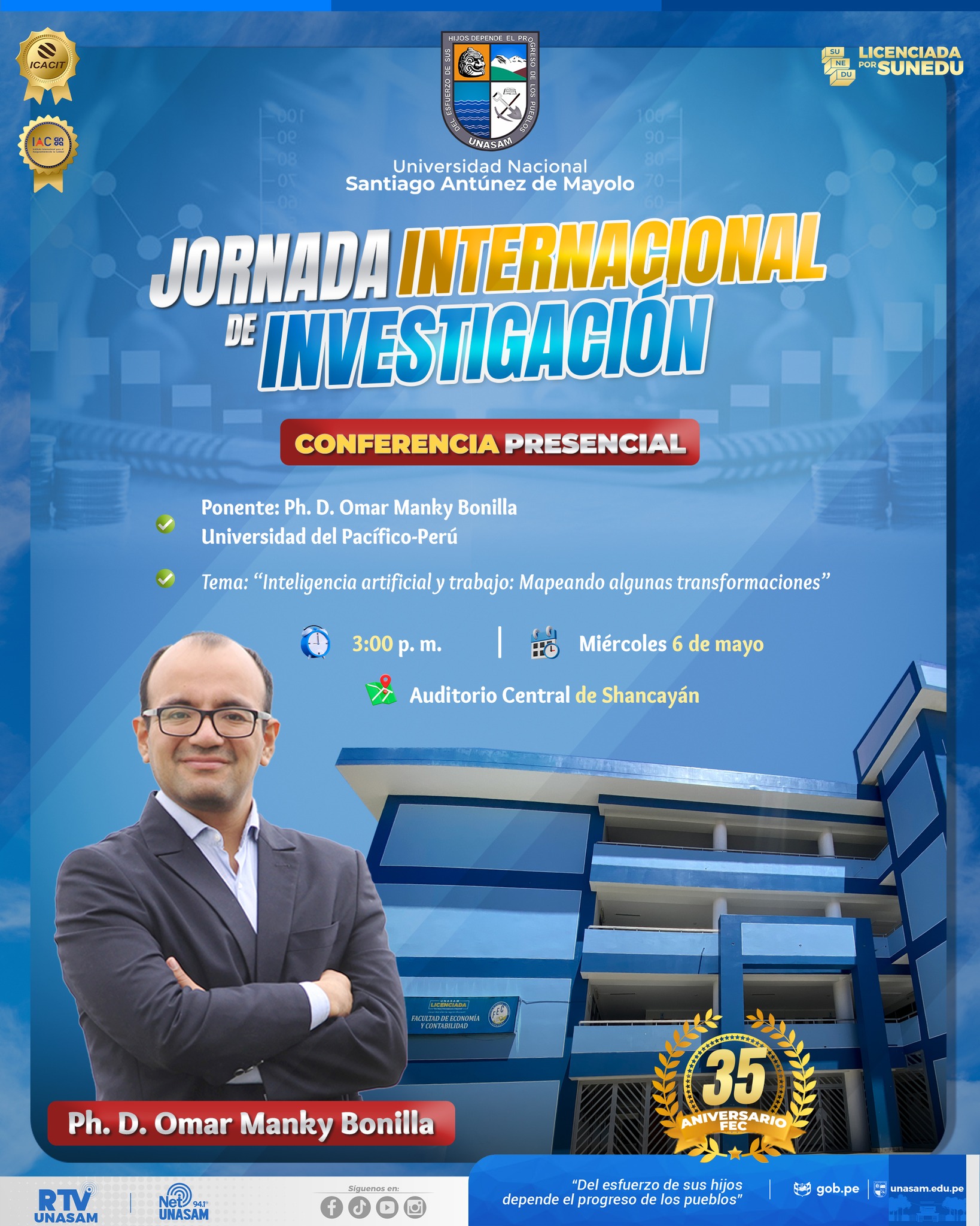  																JORNADA INTERNACIONAL DE INVESTIGACIÓN- FEC
																