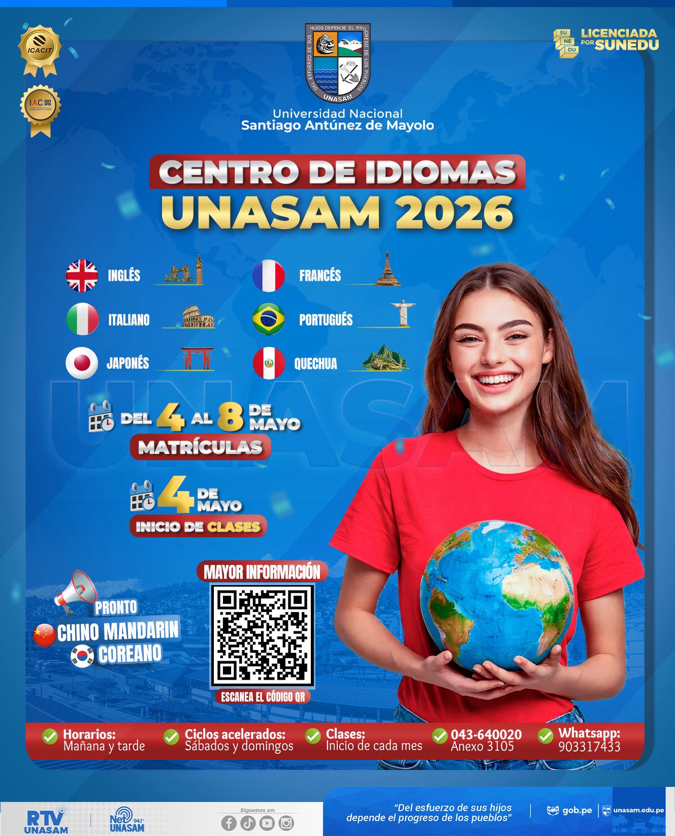  																MATRICÚLATE AL CENTRO DE IDIOMAS DE LA UNASAM
																