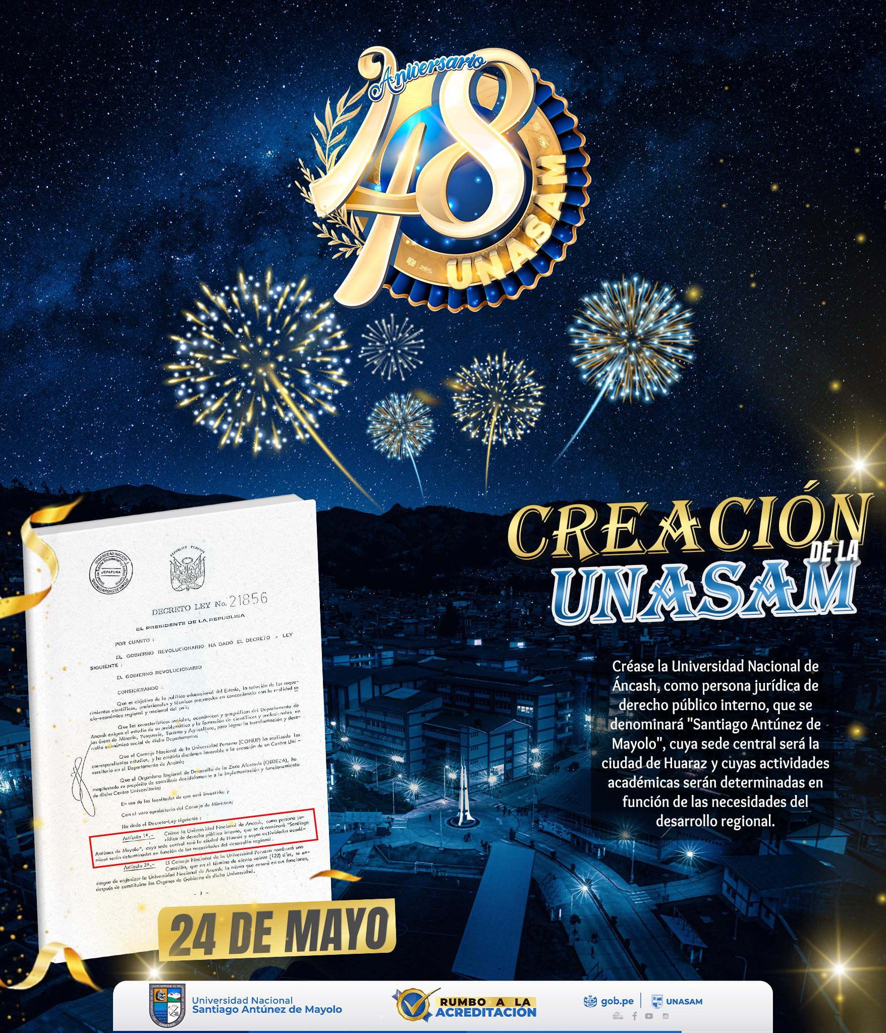  																¡Feliz XLVIII aniversario, Unasam!
																