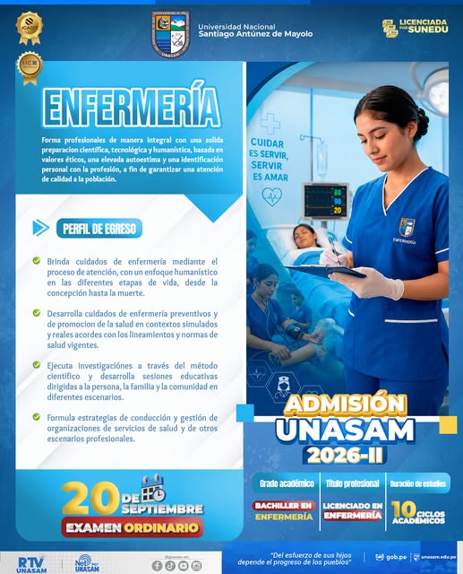  																Estudia Enfermería en la Unasam
																