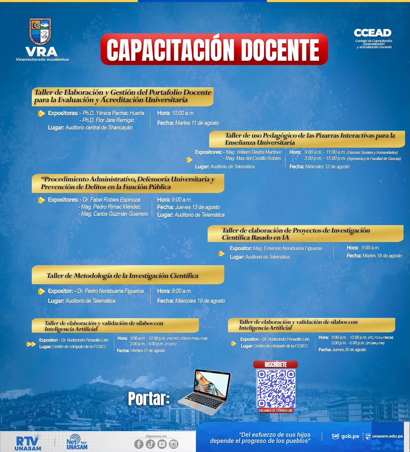  																Curso integral de fortalecimiento de competencias docentres universitarias
																