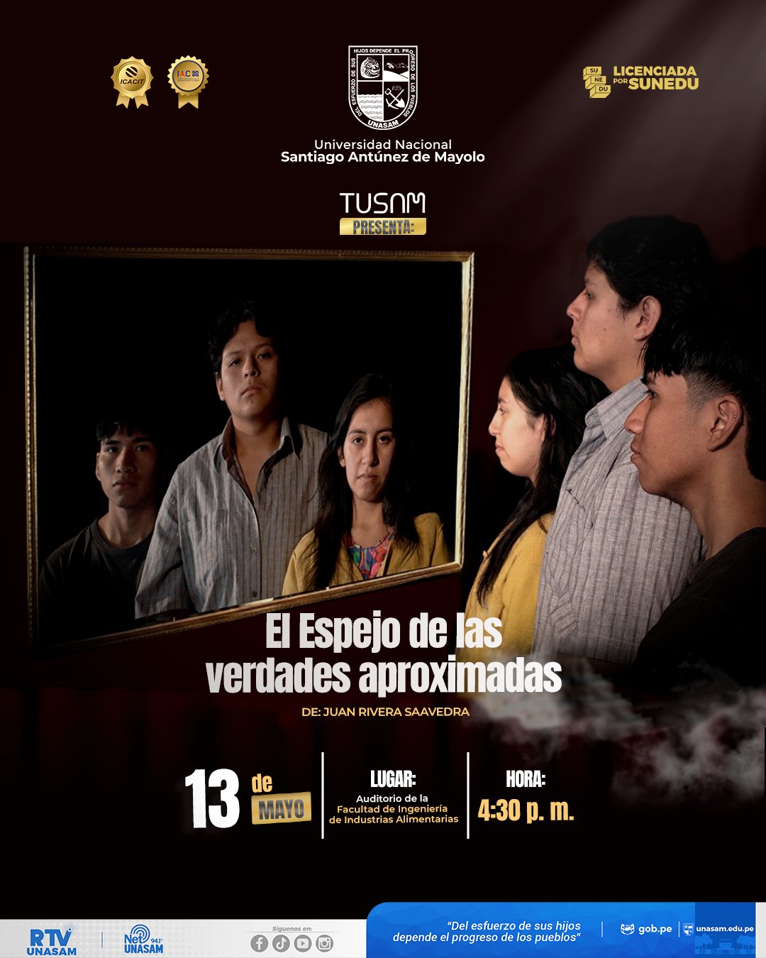  																TUSAM PRESENTA: "EL ESPEJO DE LAS VERDADES APROXIMADAS"
																