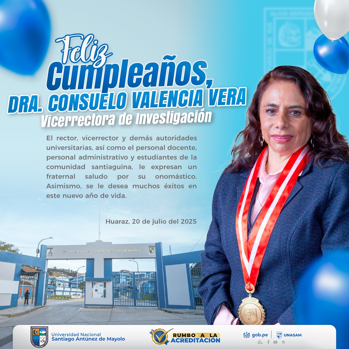  																FELIZ CUMPLEAÑOS, DRA. CONSUELO TERESA VALENCIA VERA
																