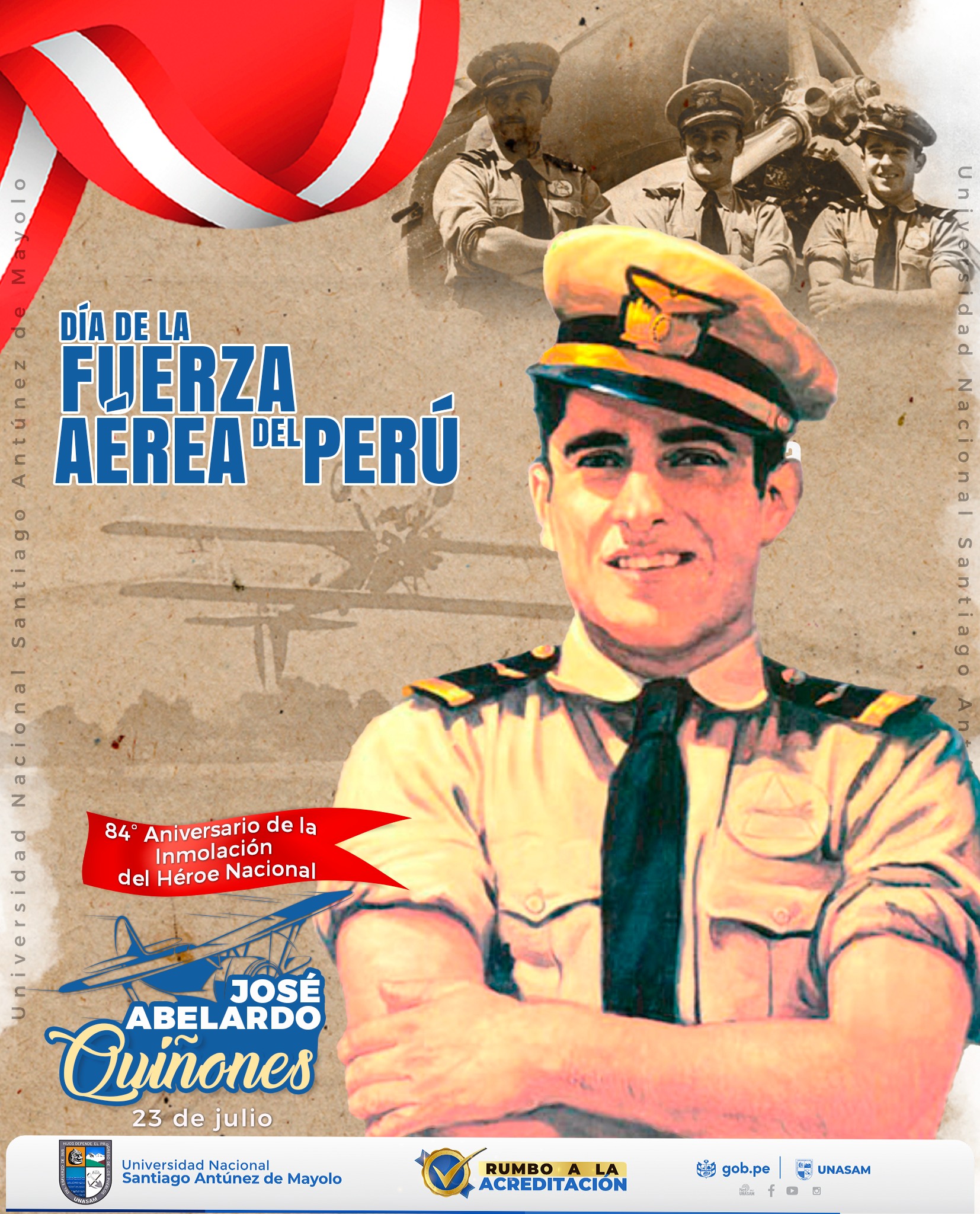  																84° ANIVERSARIO DE LA INMOLACIÓN DEL CAPITÁN FAP JOSÉ ABELARDO QUIÑONES
																