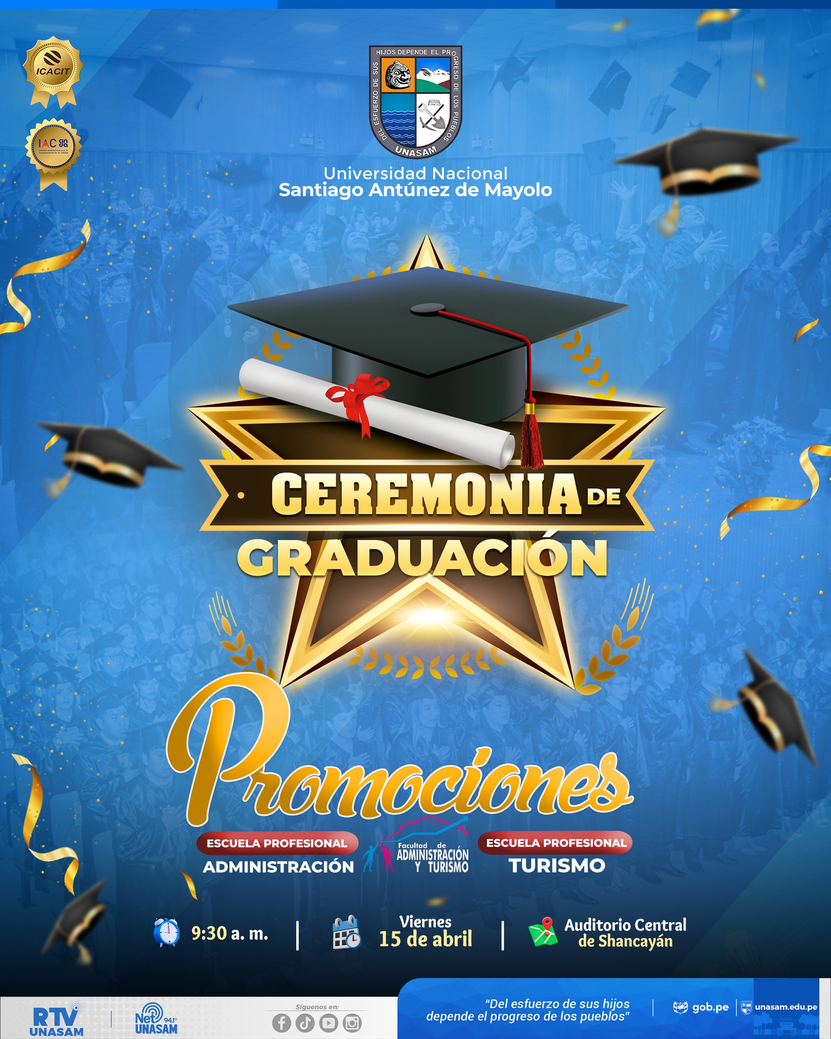  																Ceremonia de colación Facultad de Administración y Turismo 
																