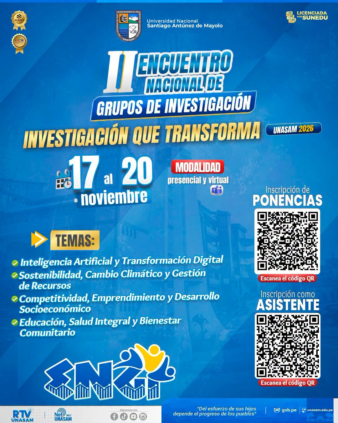  																Inscríbete al II encuentro nacional de grupos de investigación
																