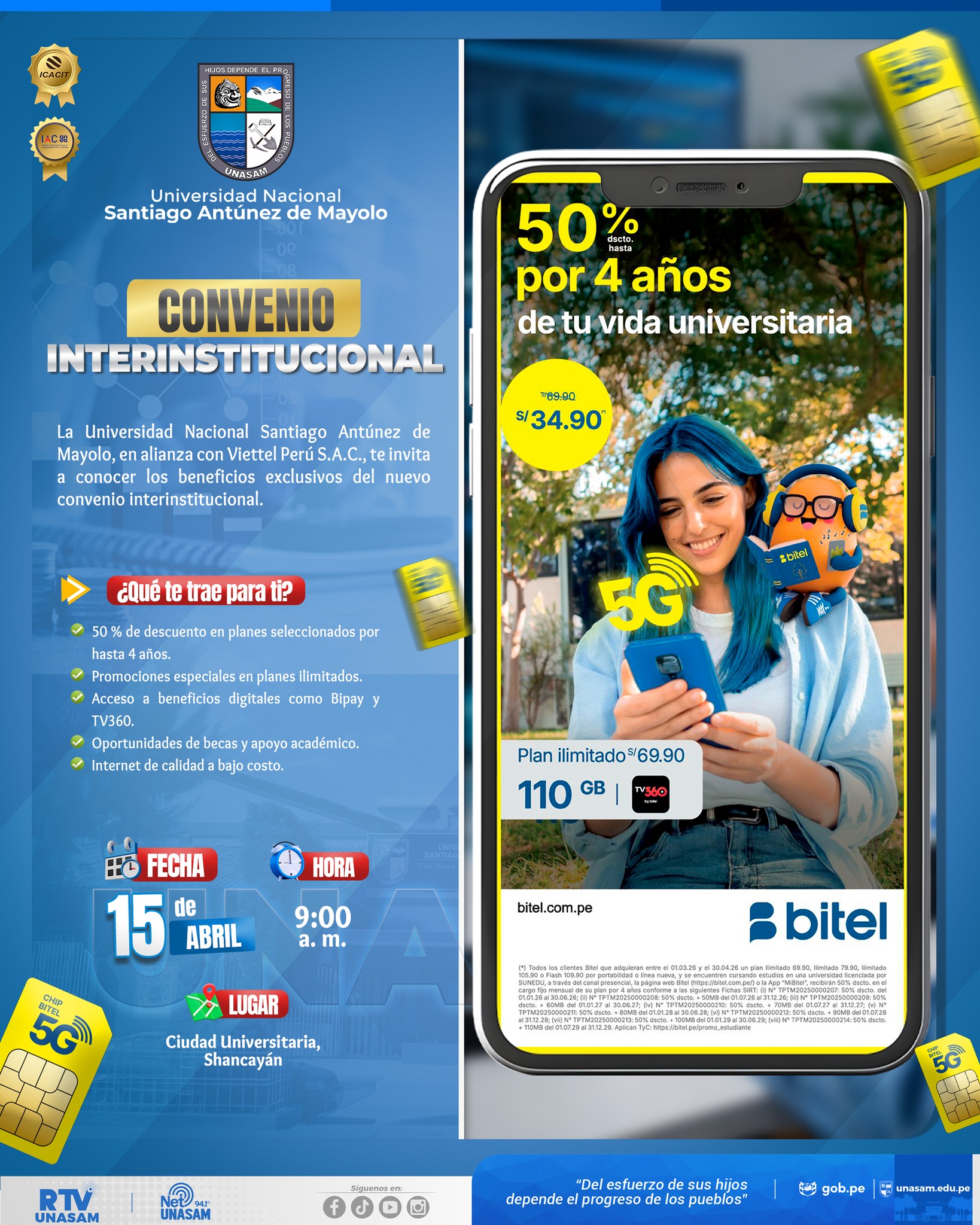  																CONVENIO INTERINSTITUCIONAL CON VIETTEL PERÚ S.A.C
																