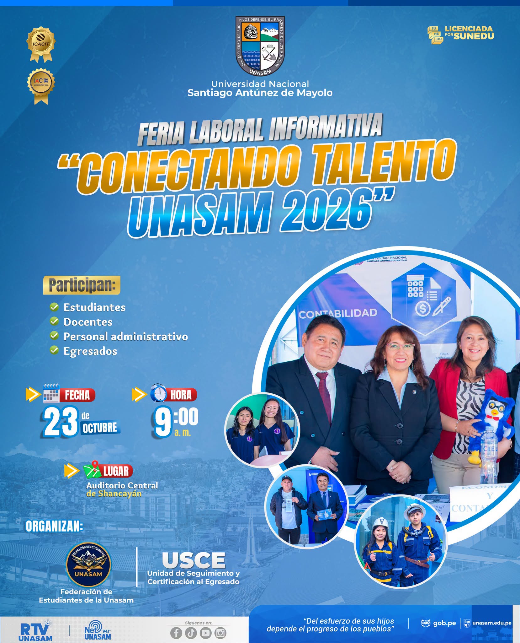  																Feria laboral informativa "conectado talento Unasam 2026"
																