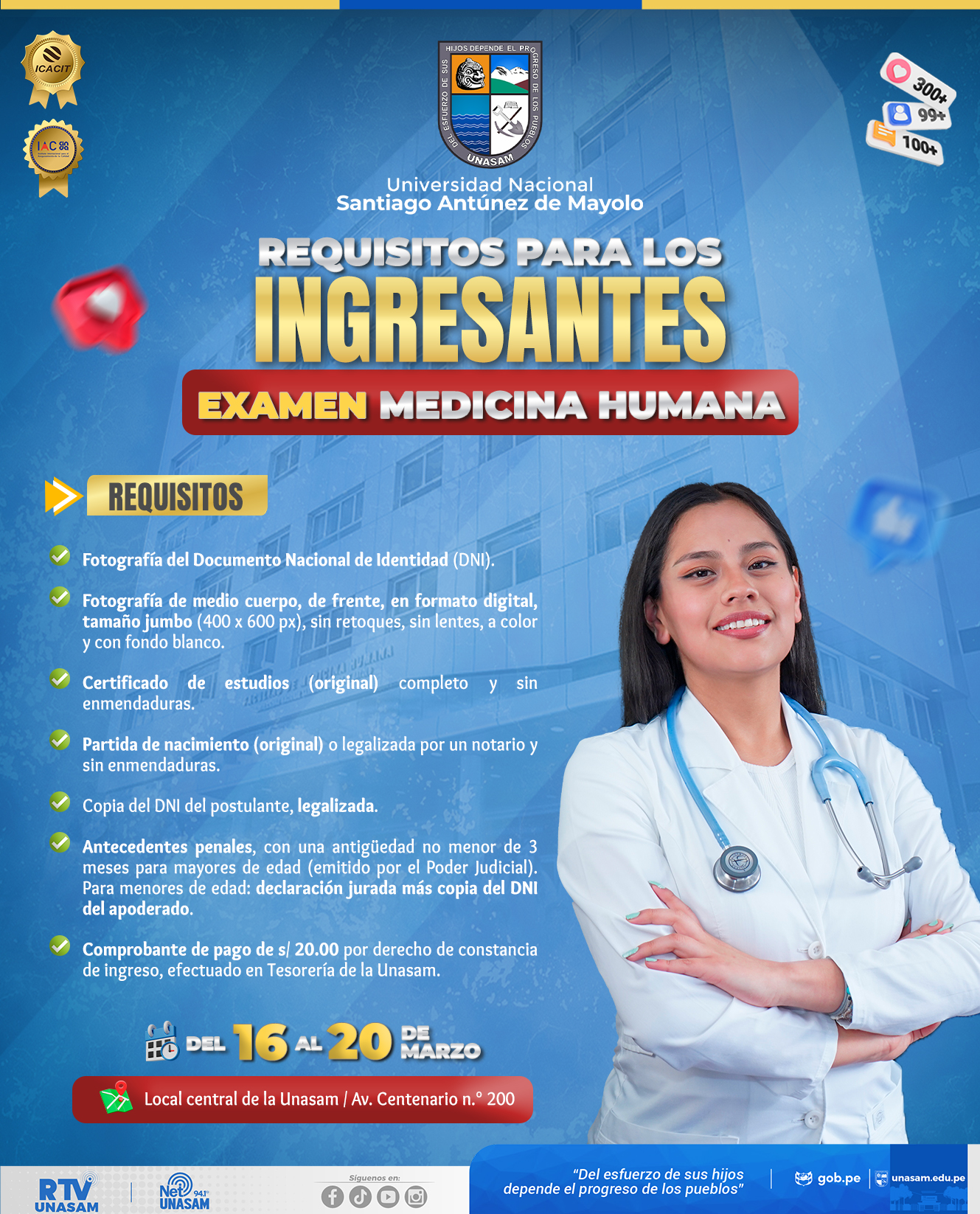  																INGRESANTES DEL EXAMEN DE MEDICINA HUMANA
																