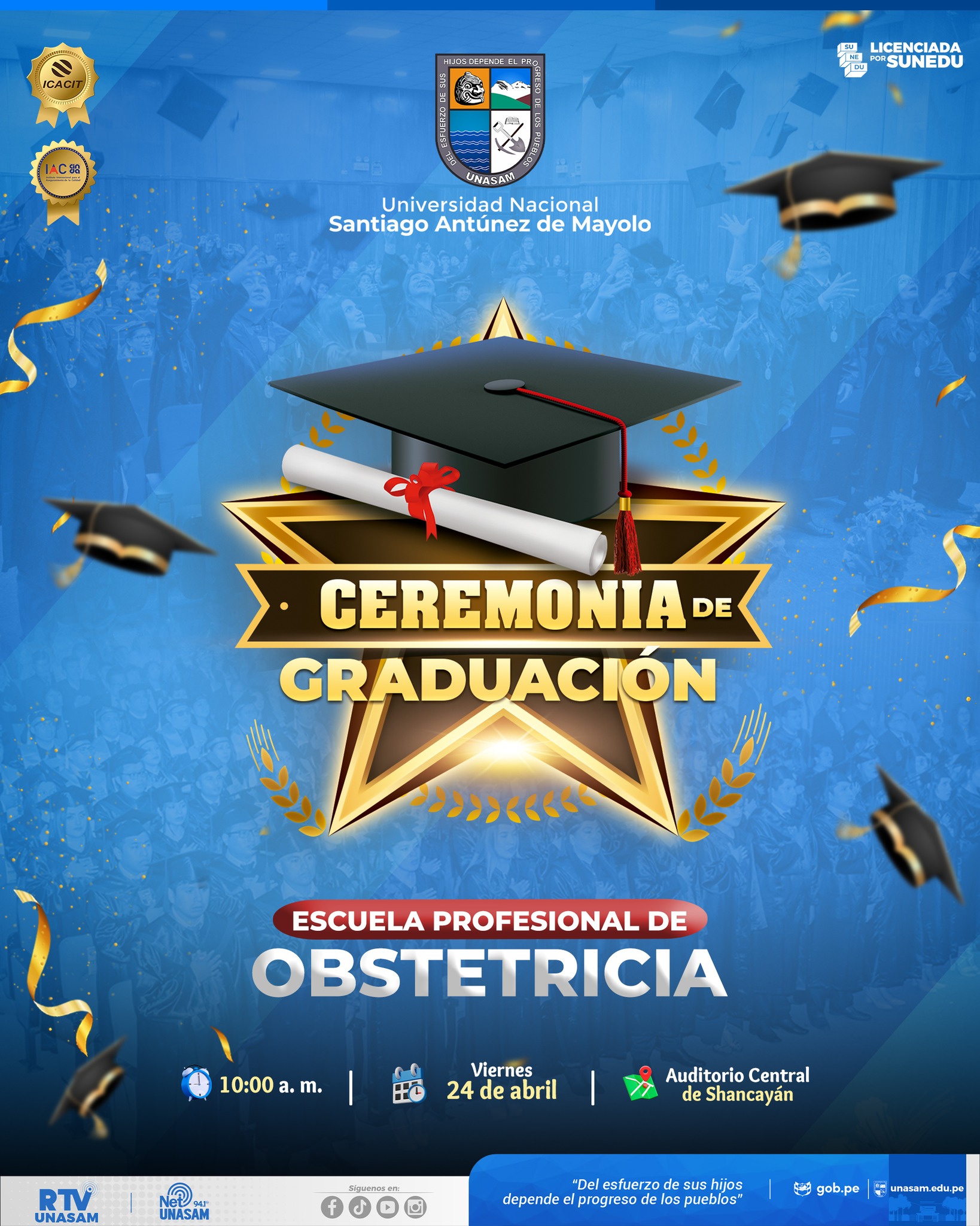  																CEREMONIA DE GRADUACIÓN ESCUELA PROFESIONAL DE OBSTETRICIA
																