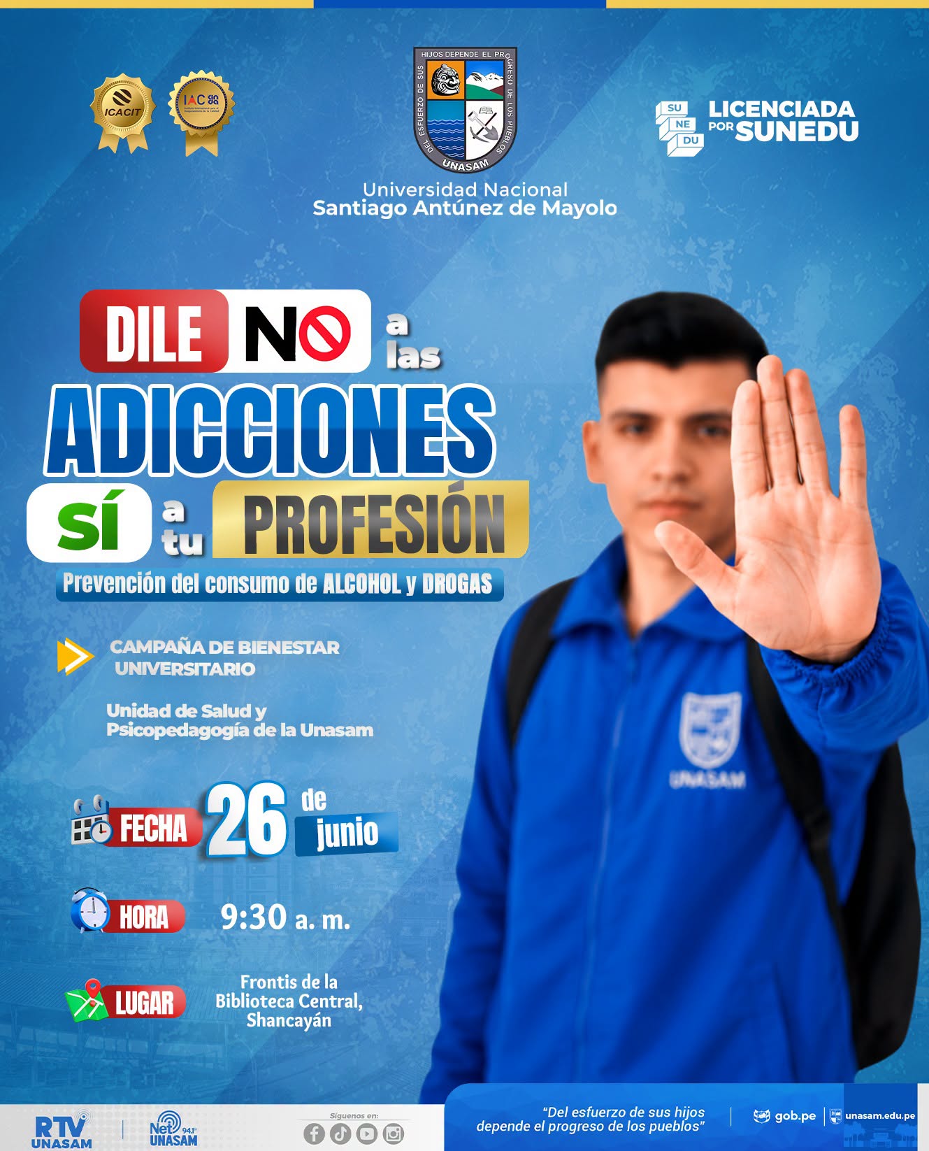  																¡Dile NO a las adicciones y SI a tu profesión!
																