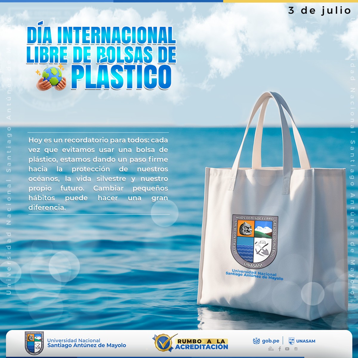  																HOY CELEBRAMOS EL DÍA INTERNACIONAL LIBRE DE BOLSAS DE PLÁSTICO
																