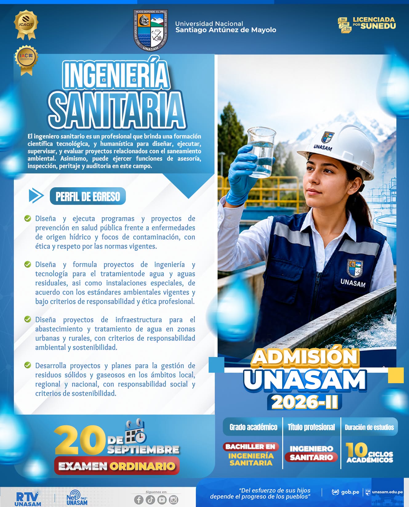  																Estudia Ingeniería Sanitaria en la Unasam
																
