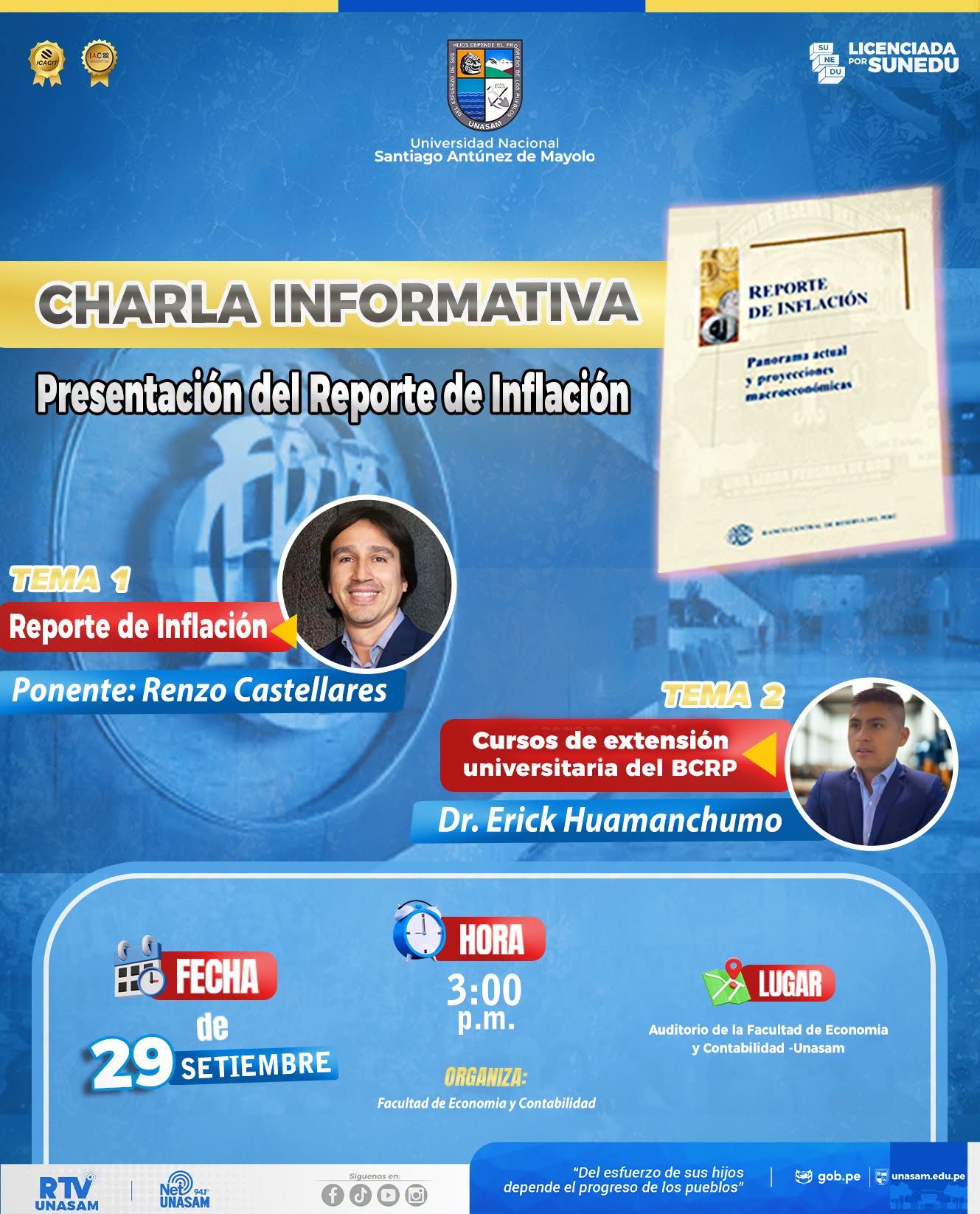  																Charla informativa: presentación del reporte de inflación
																