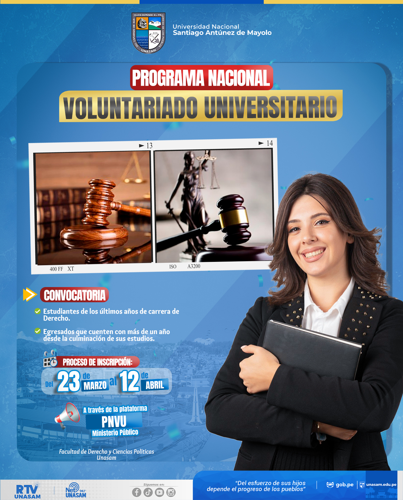  																Impulsa tu futuro en el derecho con el voluntariado Unasam
																