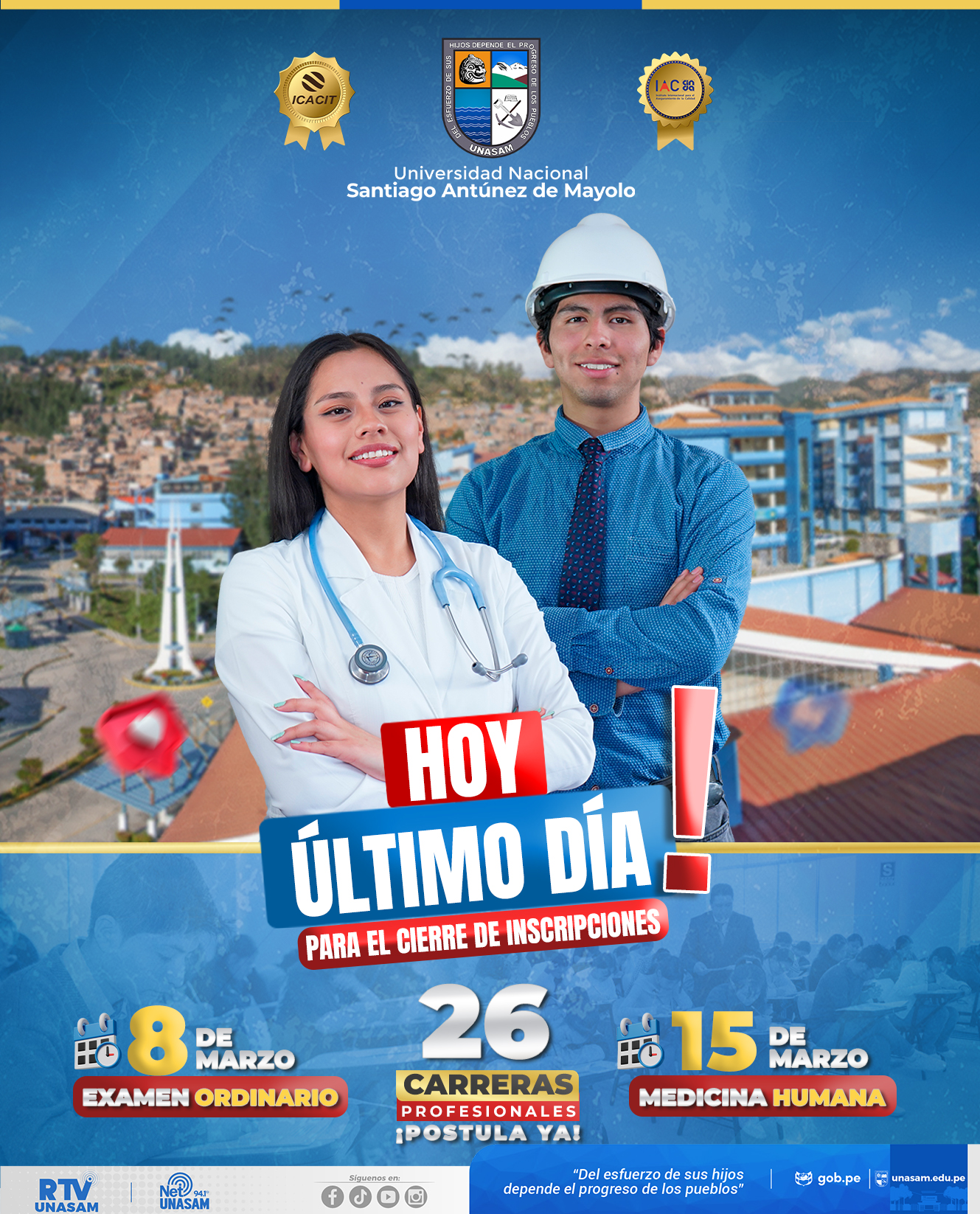  																Ultimo día para el cierre del inscripciones
																