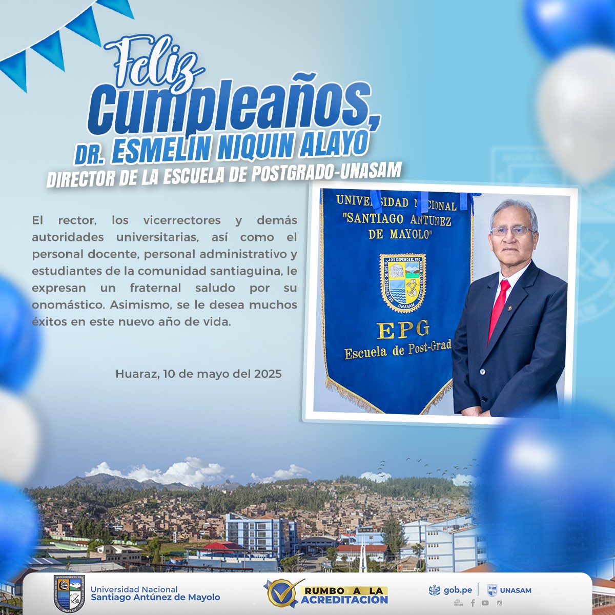  																¡Feliz cumpleaños, Dr. Esmelin Niquin!
																