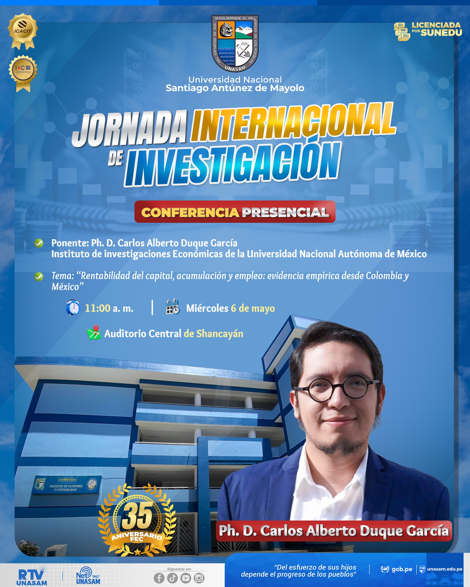  																JORNADA INTERNACIONAL DE INVESTIGACIÓN- FEC
																
