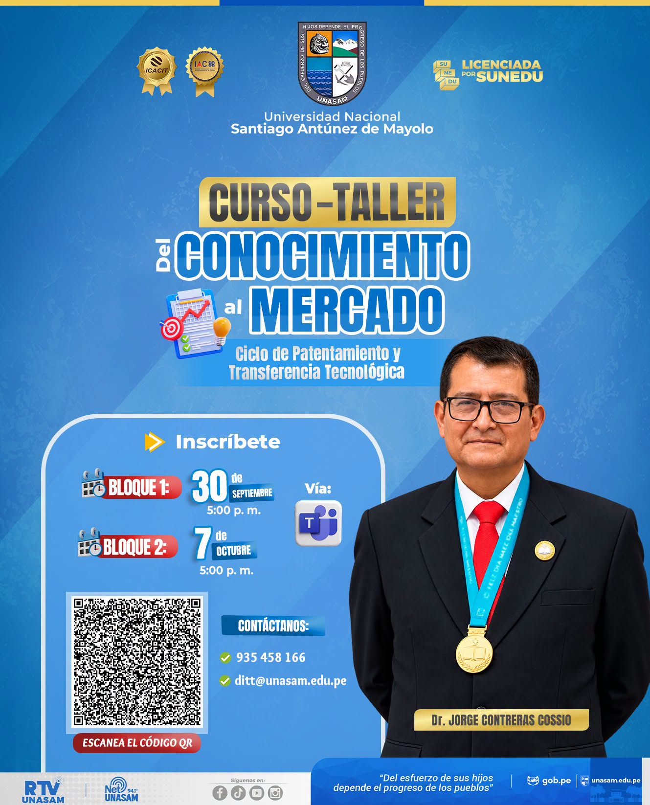  																Curso- Taller: del conocimiento al mercado
																