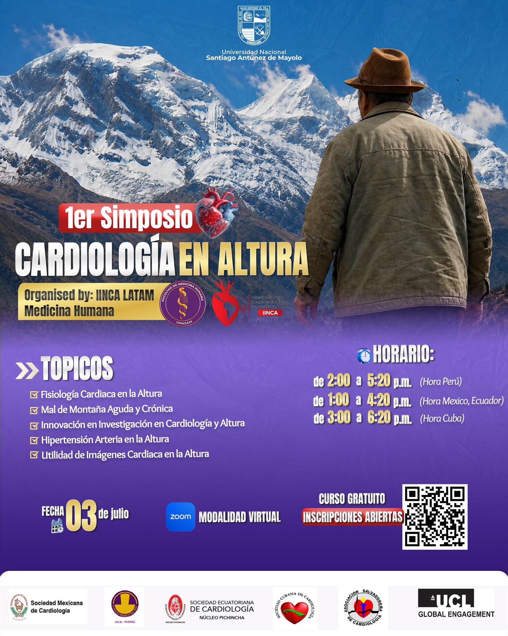  													¡No te pierdas el 1er Simposio de Cardiología en Altura!
													