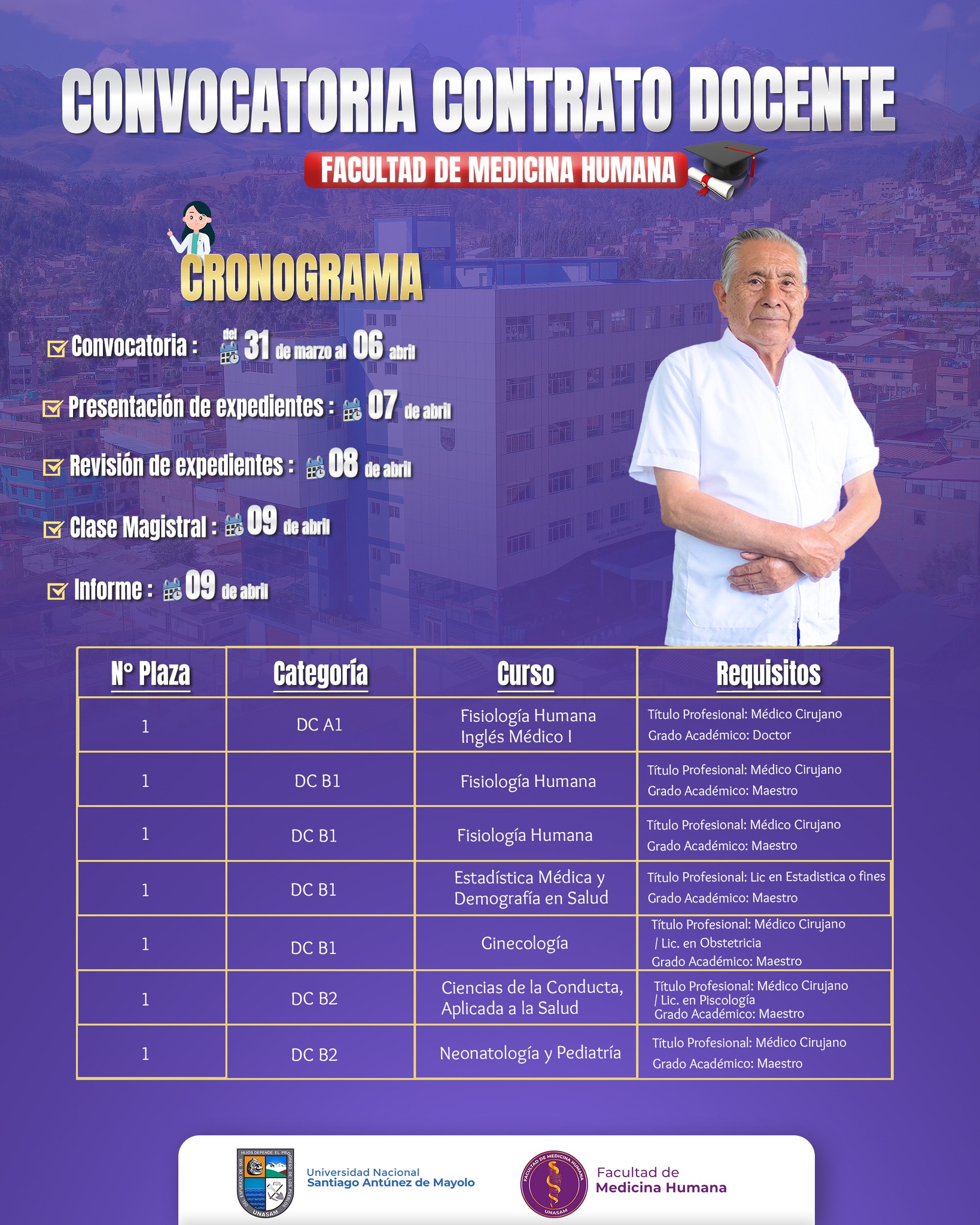  													CONVOCATORIA DE CONTRATO DOCENTE
													