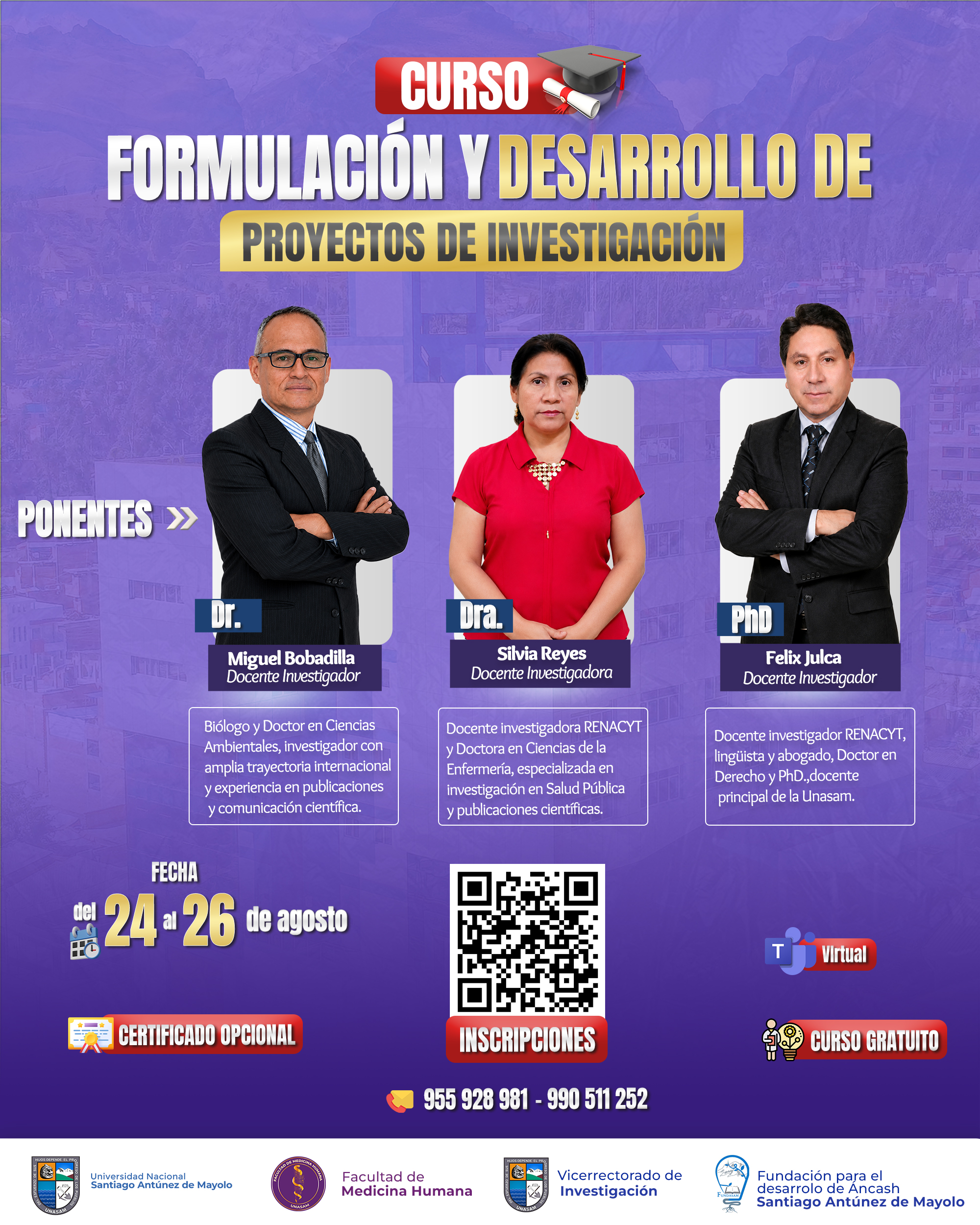  													CURSO: FORMULACIÓN Y DESARROLLO DE PROYECTOS DE INVESTIGACIÓN
													