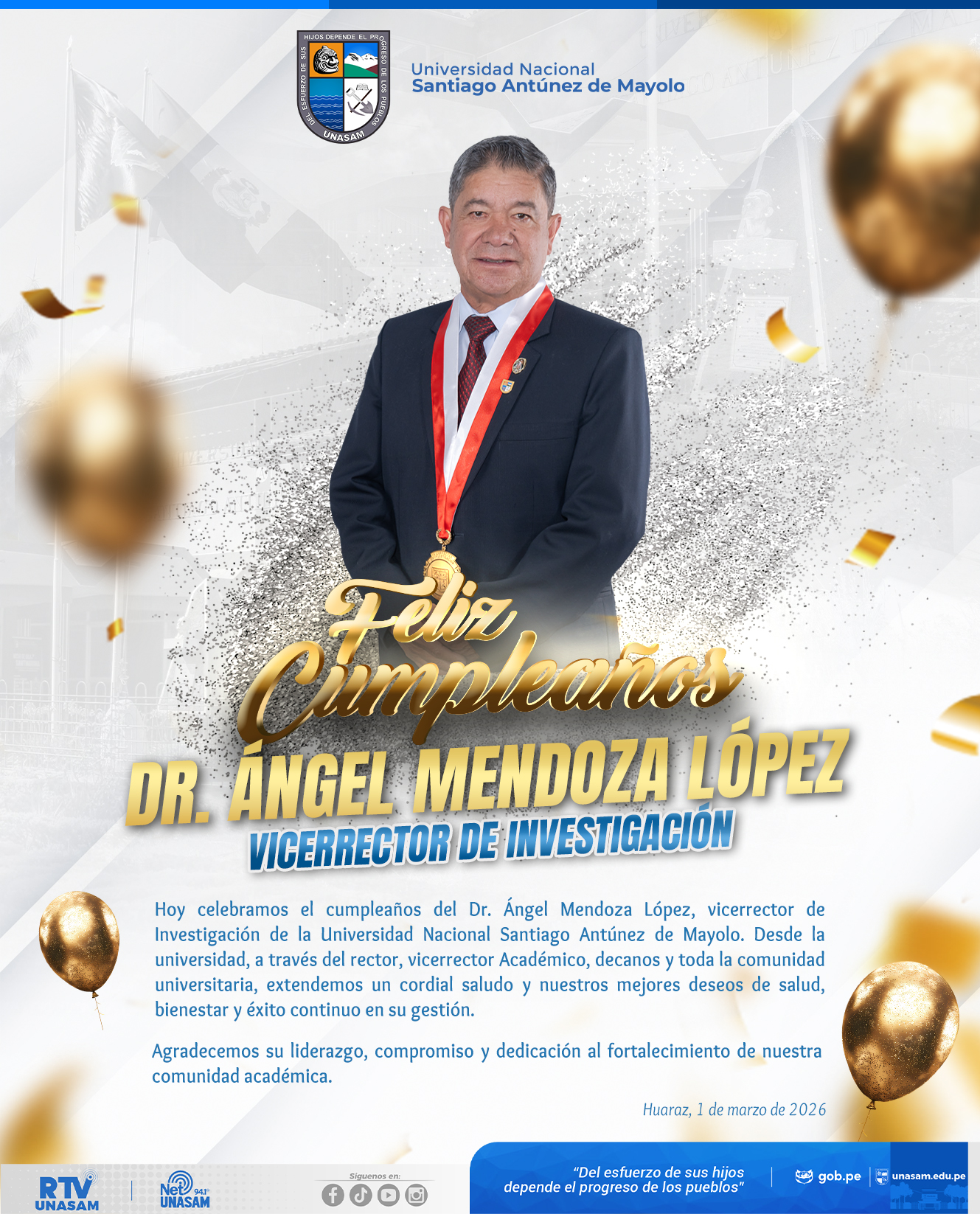  														¡Feliz cumpleaños, Dr. Ángel Mendoza Lopez!
														