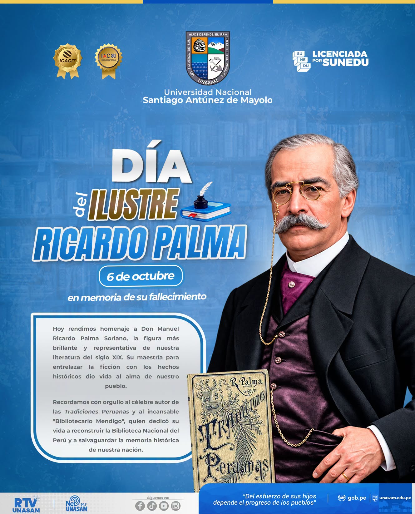  														Día del ilustre Ricardo Palma
														