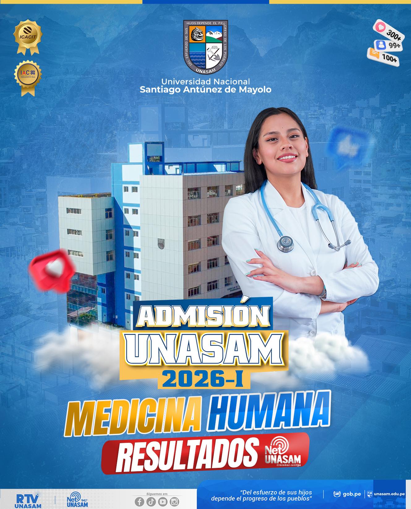  														RESULTADO OFICIAL DEL EXAMEN MEDICINA HUMANA 2026-I
														