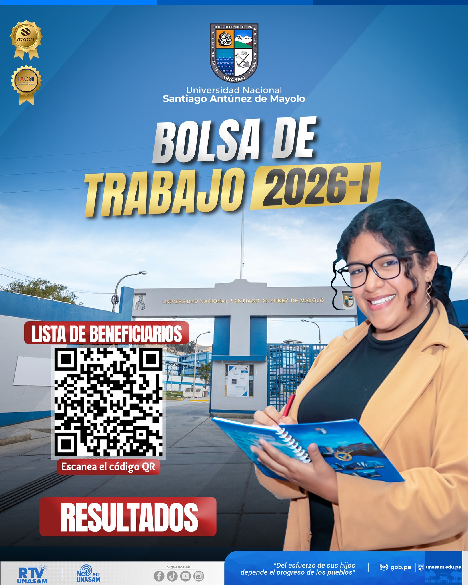  														RESULTADOS BOLSA DE TRABAJO 2026-I
														