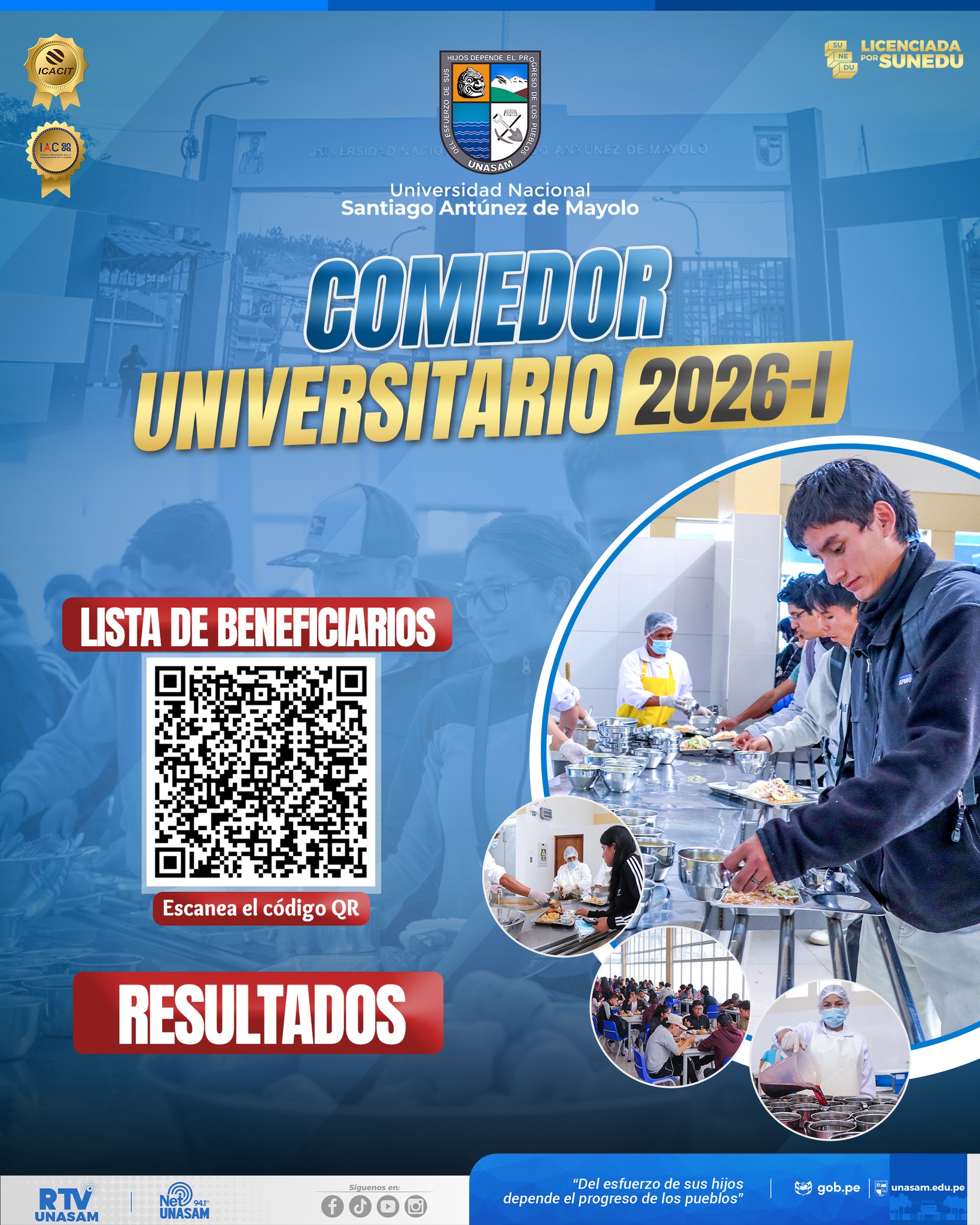  														RESULTADOS COMEDOR UNIVERSITARIO 2026-I
														