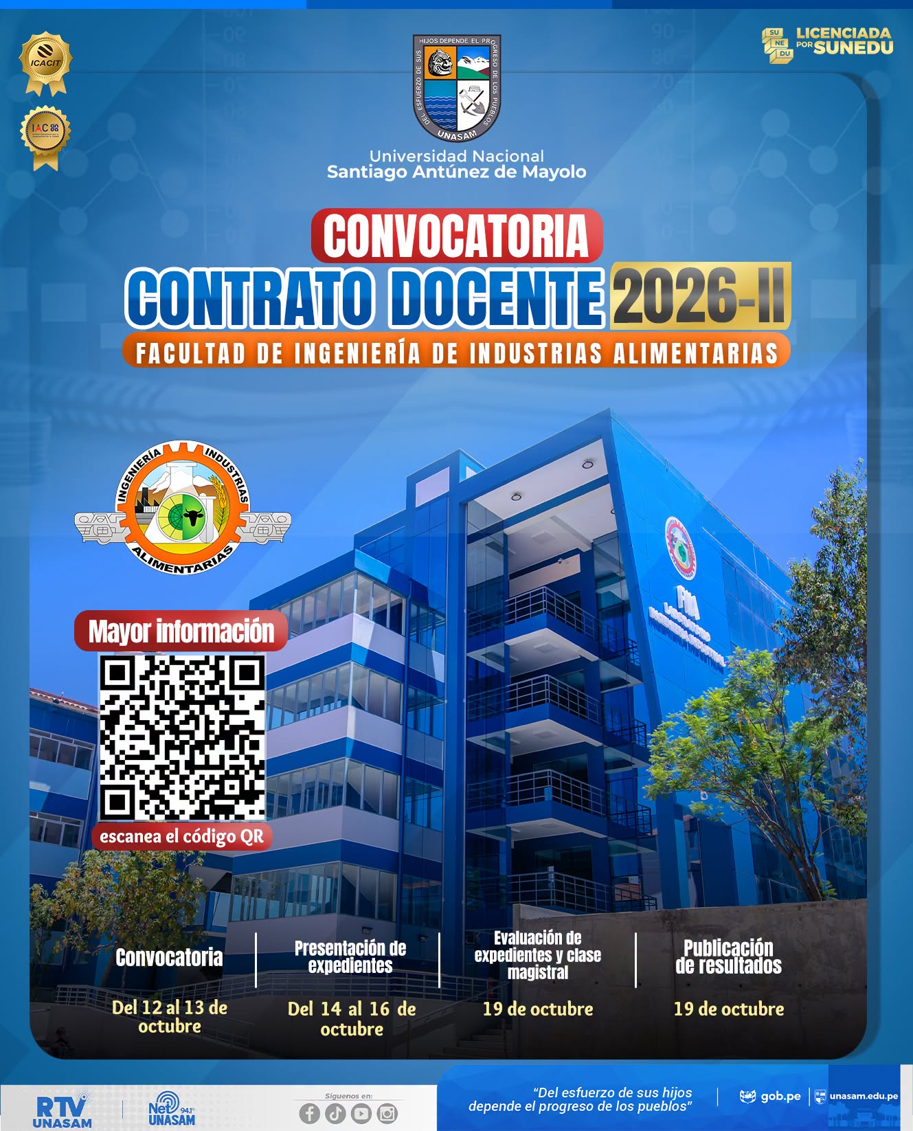  														Convocatoria contrato docente FIIA 2026-II
														