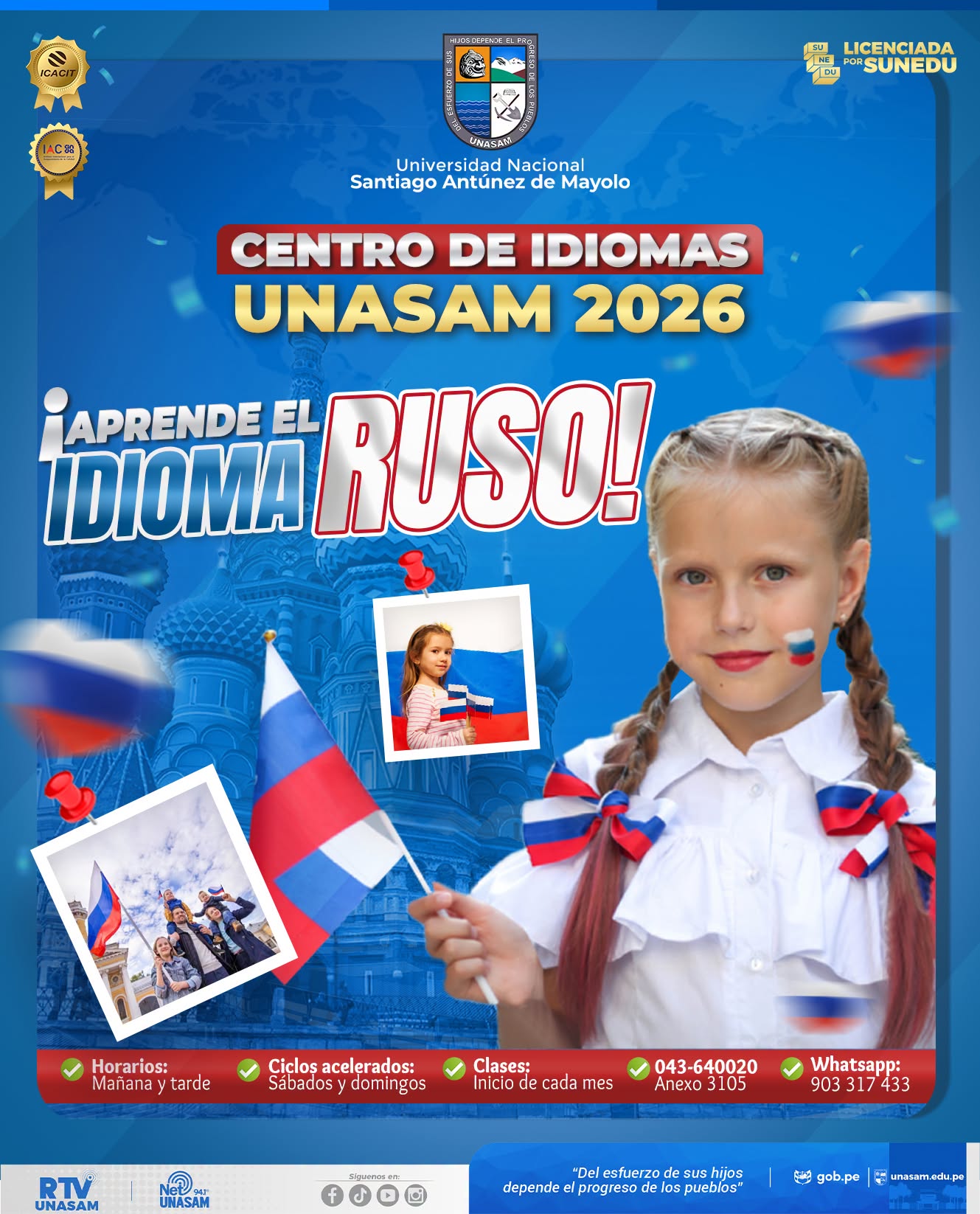  														Aprende rudo en el Centro de Idiomas de la Unasam
														