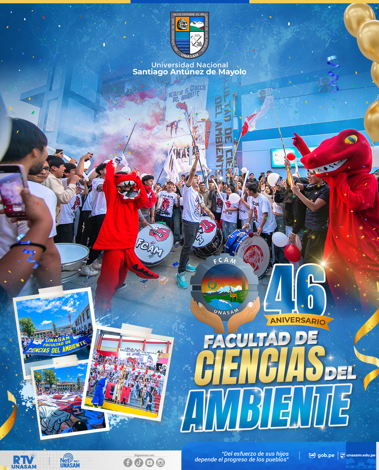  														Feliz XLVI aniversario Facultad de Ciencias del Ambiente
														