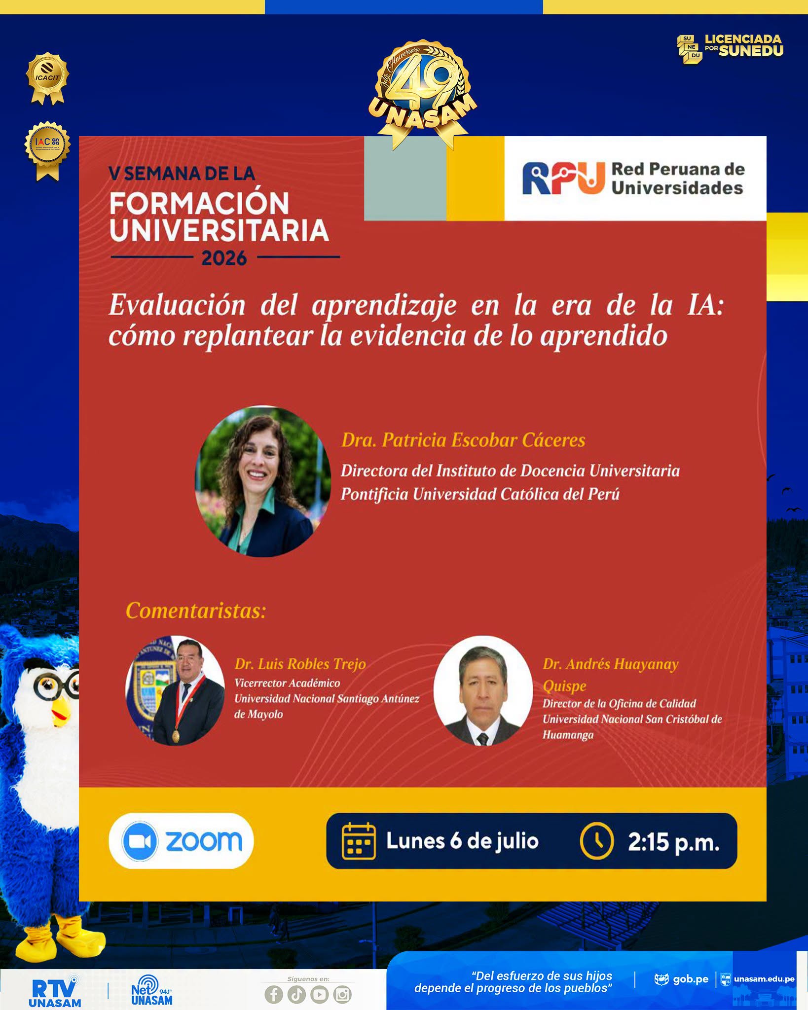  														Unasam presente en la V Semana de la Formación Universitaria 2026
														