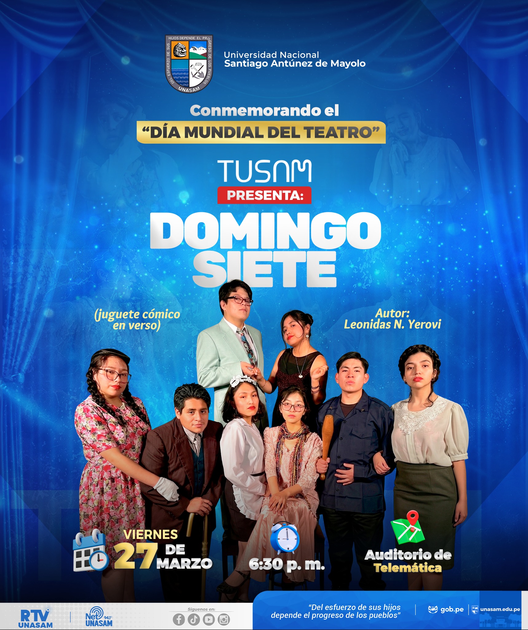  														Unasam celebra el día mundial del teatro con "Domingo siete"
														