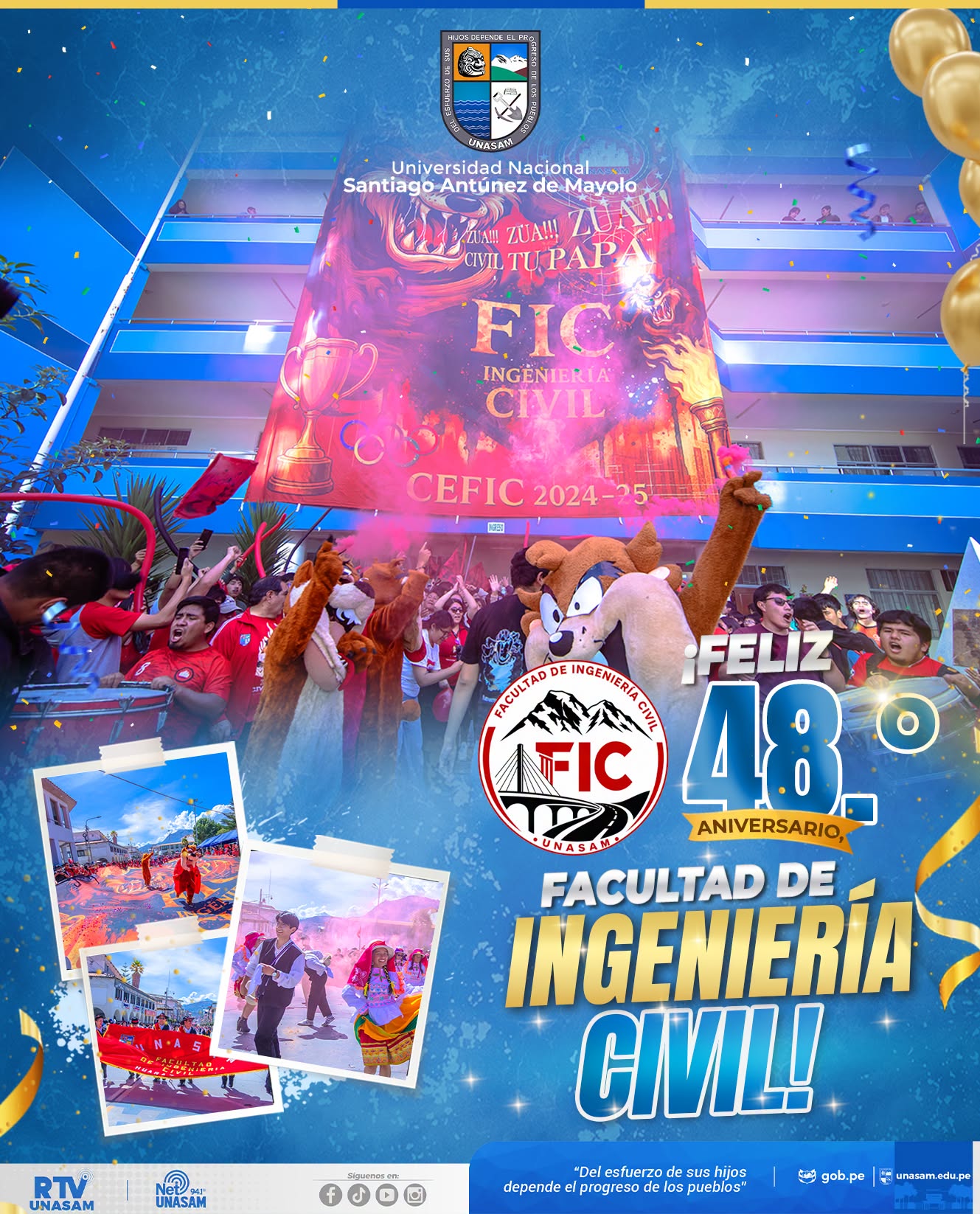  														Feliz XLVIII aniversario Facultad de Ingeniería Civil
														