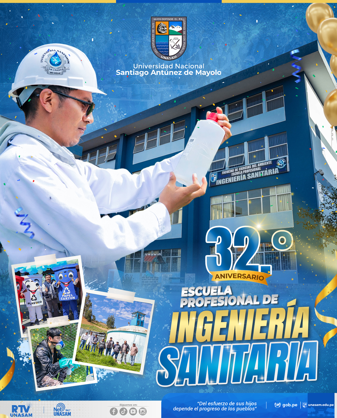  														FELIZ XXXII ANIVERSARIO ESCUELA PROFESIONAL DE INGENIERIA SANITARIA!
														