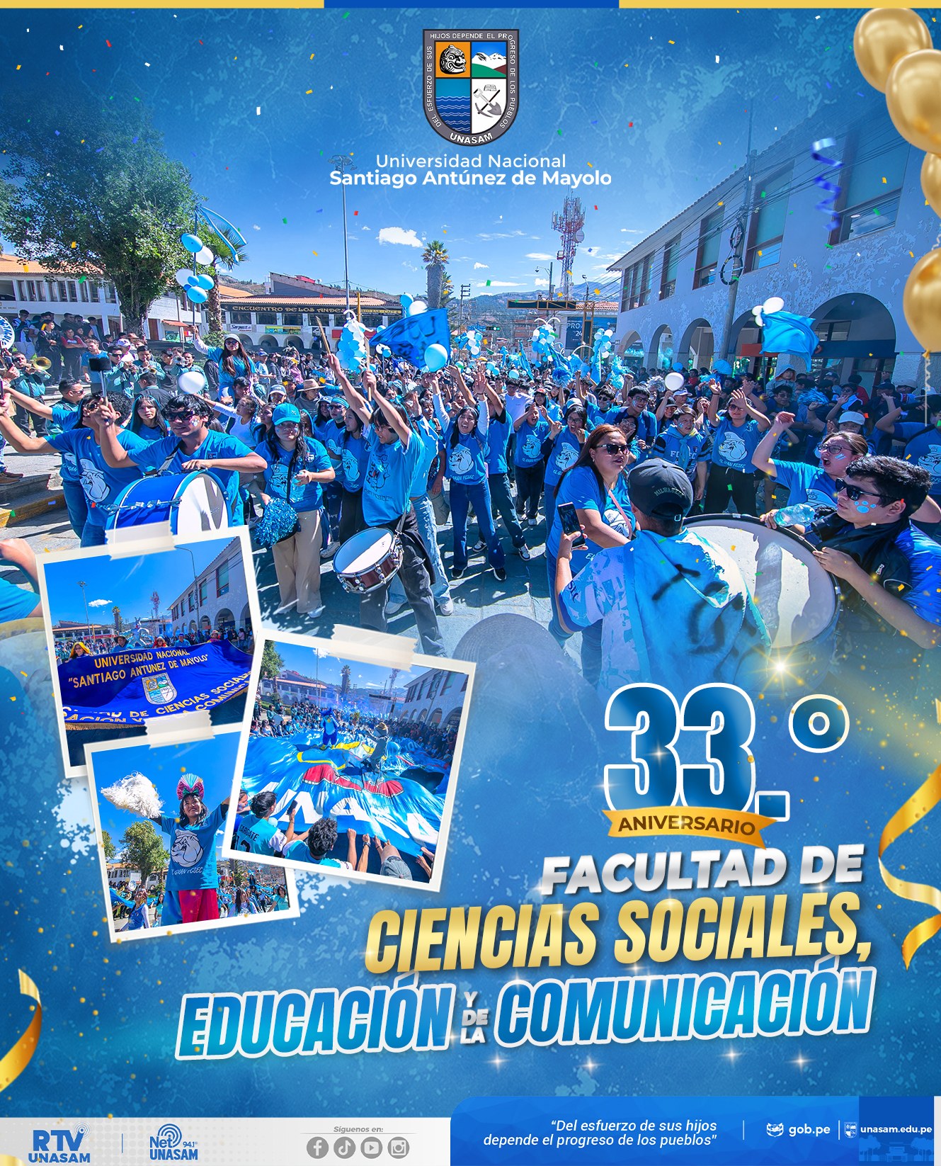  														Feliz XXXIII aniversario Facultad de Ciencias Sociales, Educación y de la Comunicación
														