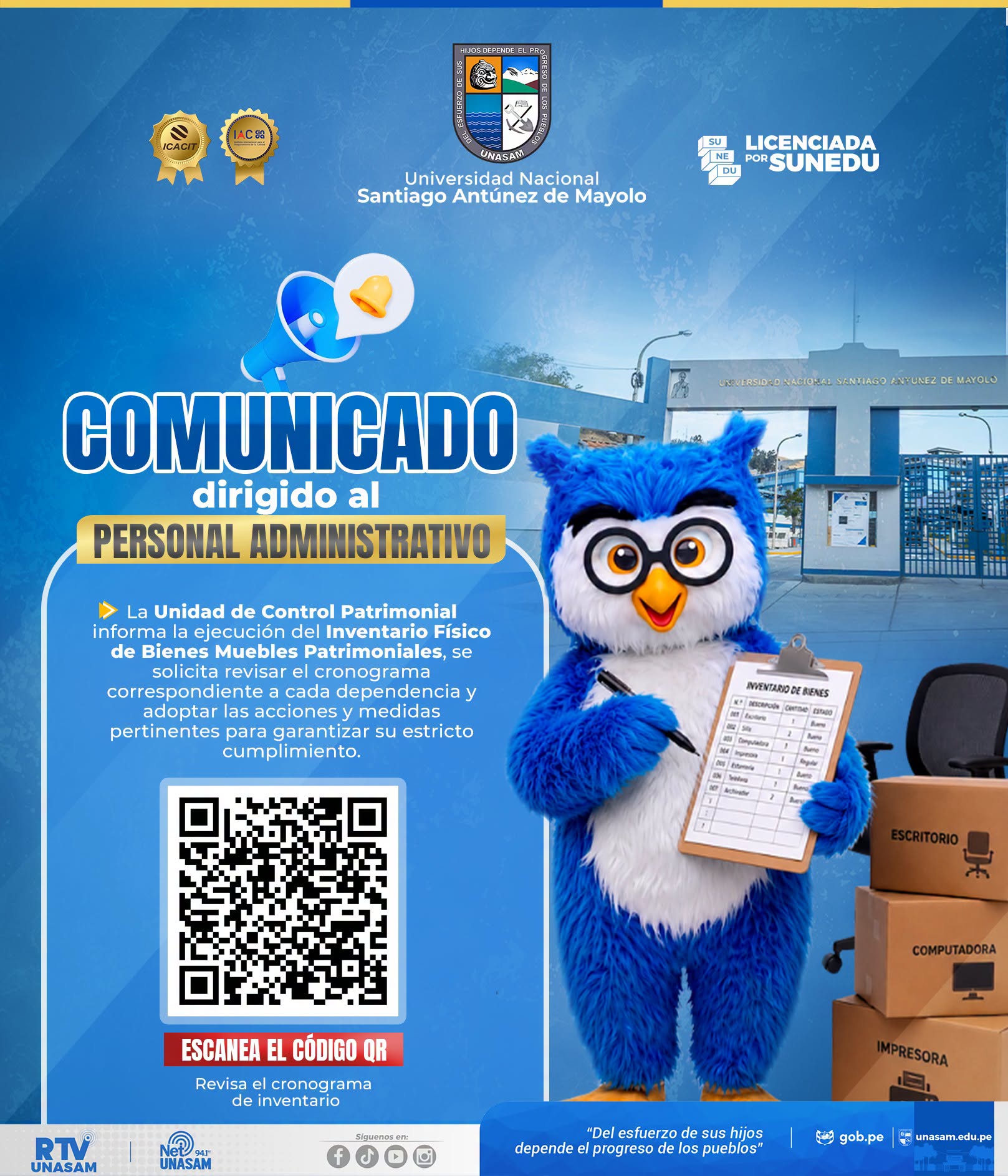  														¡Atención, personal administrativo!
														