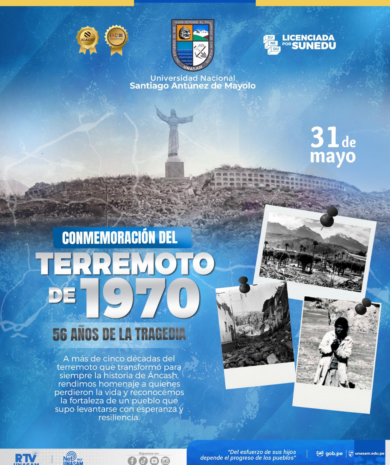  														Conmemoración de los 56 años del terremoto de 1970
														